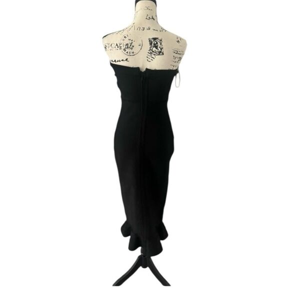 House of CB London SZ L black strapless cocktail dress with flare bottom - Picture 4 of 6